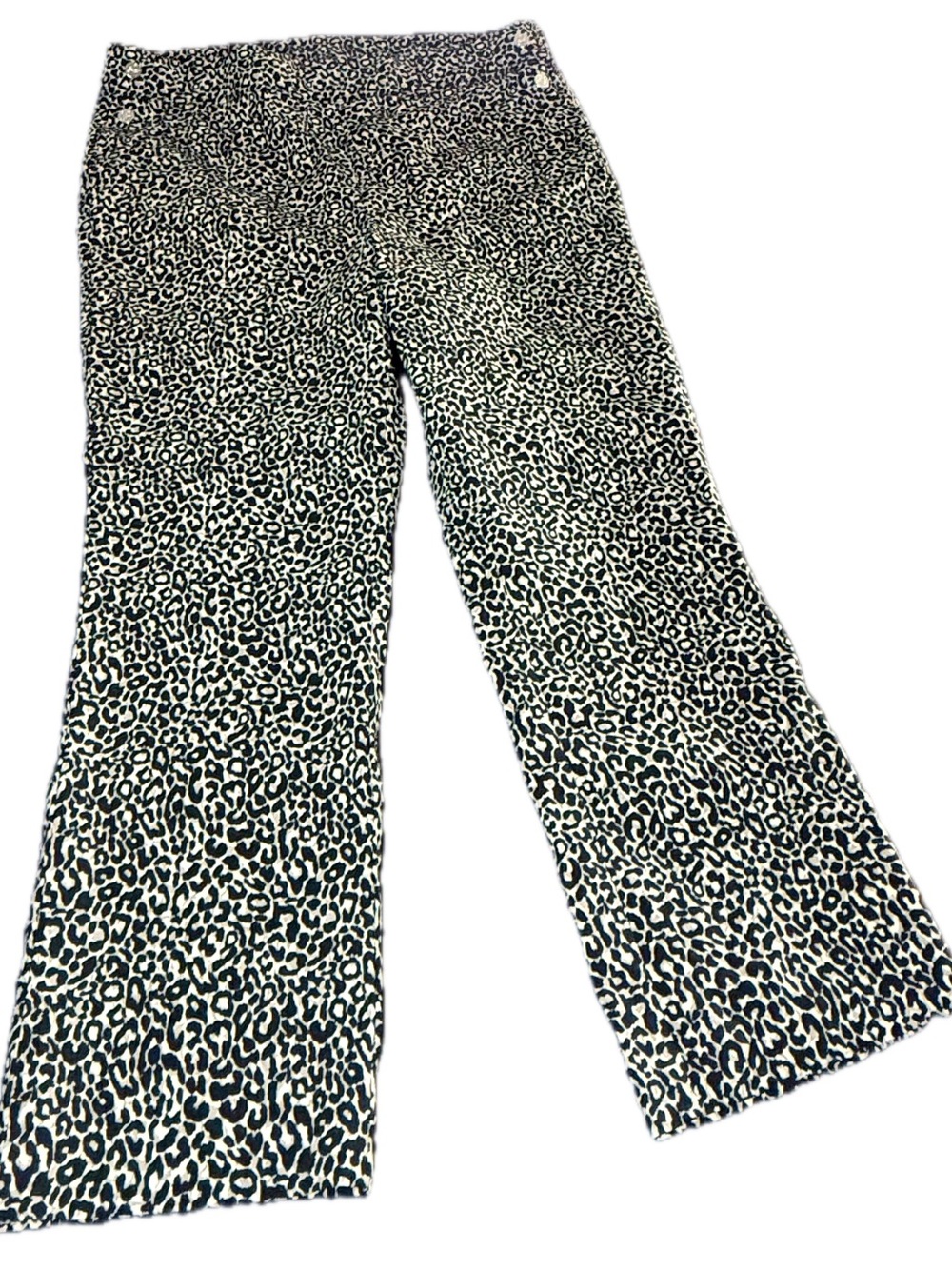 Rafaella Black and Beige Leopard Print Pants